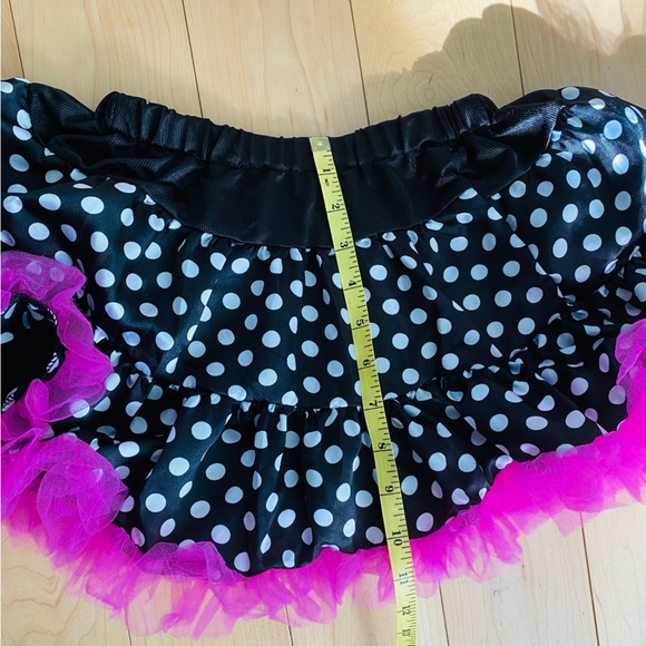 Adult Black White Dot Tutu With Hot Pink Trim - Size XS - Picture 6 of 6